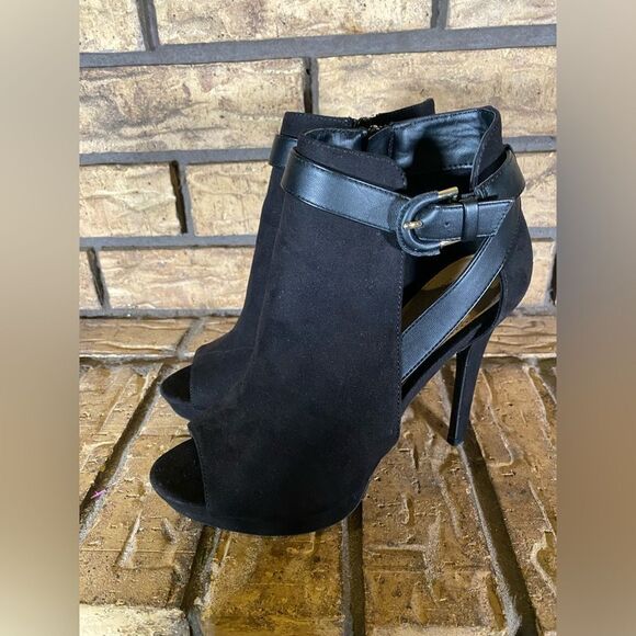 Black open toed apt 9 pumps - Picture 4 of 7